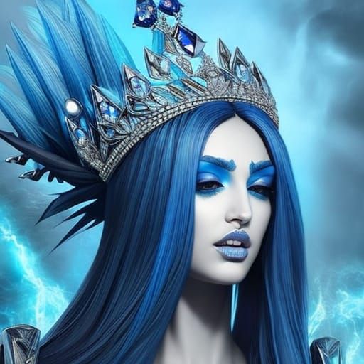 Fantasy Queen Portrait with Gems in Photorealistic Style