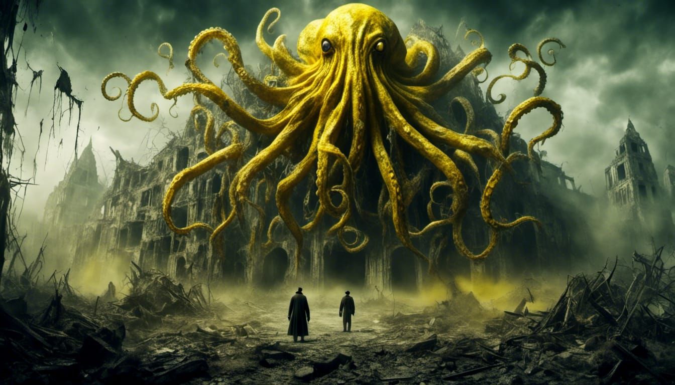 <lora:Macabre:1.0> <lora:Terror of the Mythos:1.0> A man in ...