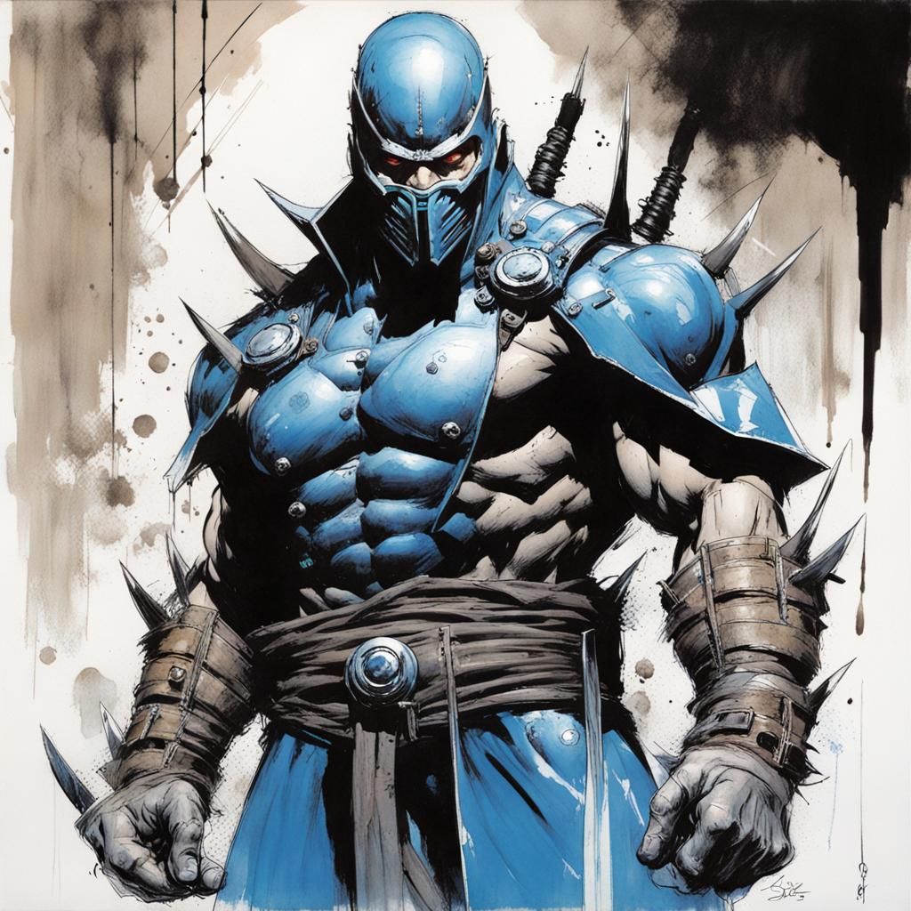 Sub-Zero Comic Art in Simon Bisley Style