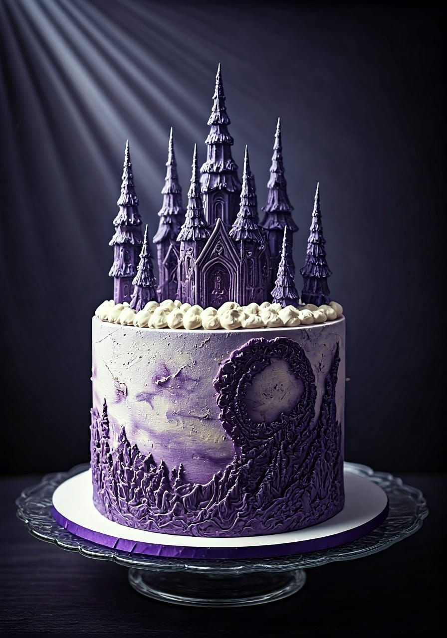Purple and White Cake with Sunshine, HDR Digital Art