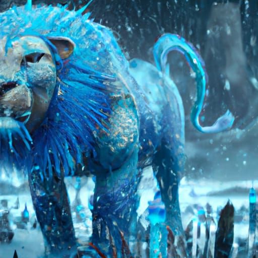 Blue Lion Matte Painting in Unreal Engine 5