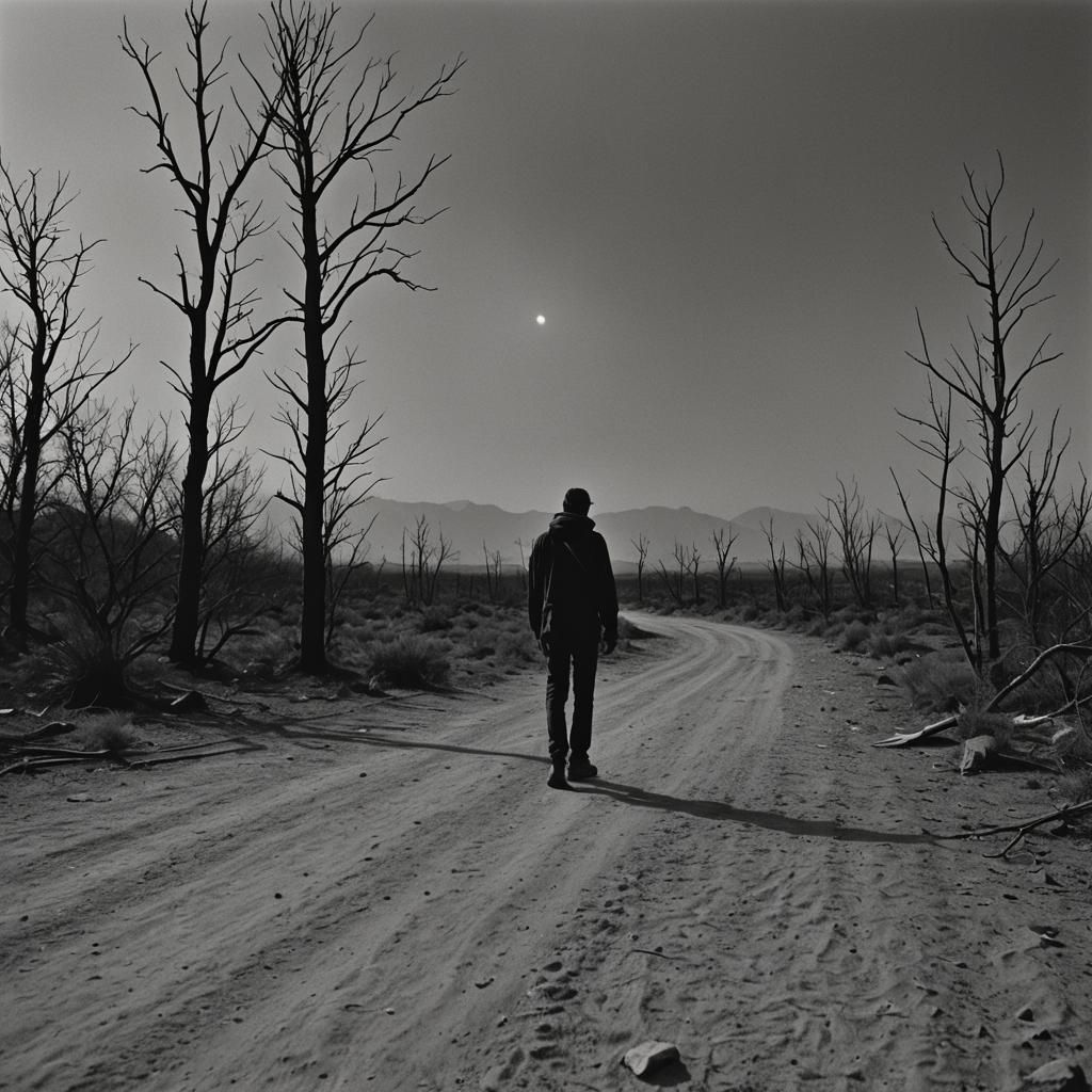 Dramatic Cinematic Still of Longing and Despair