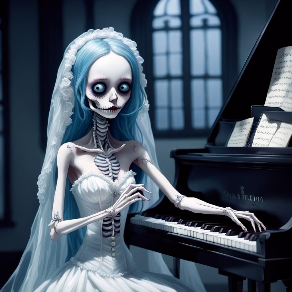 Inspired by the Tim Burton anime movie, a dead bride playing...