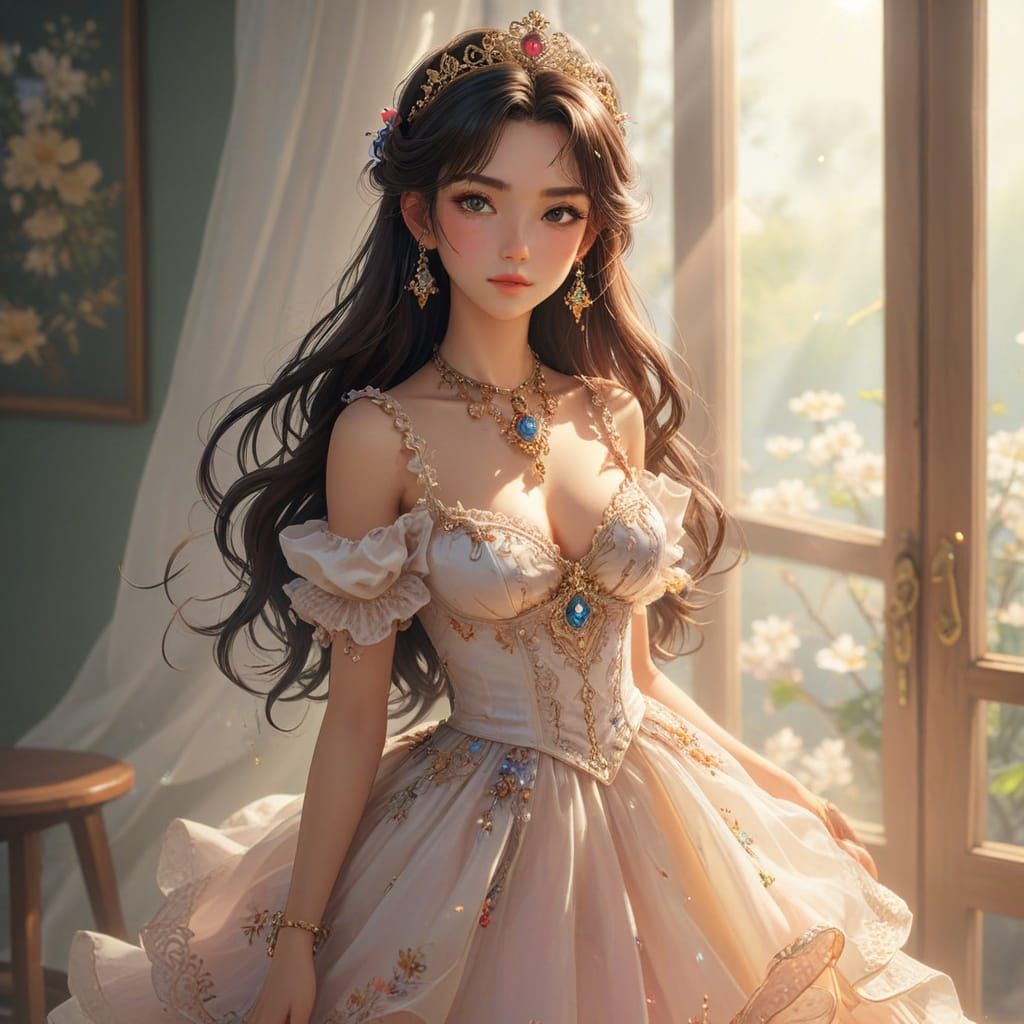 Anime Princess Portrait in Vibrant Colours