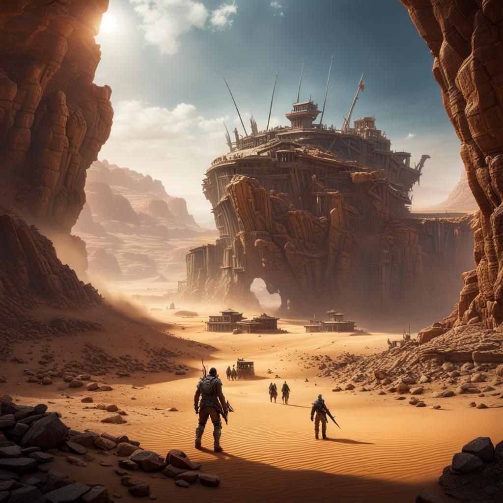 Post-Apocalyptic Desert Arena: Digital Matte Painting