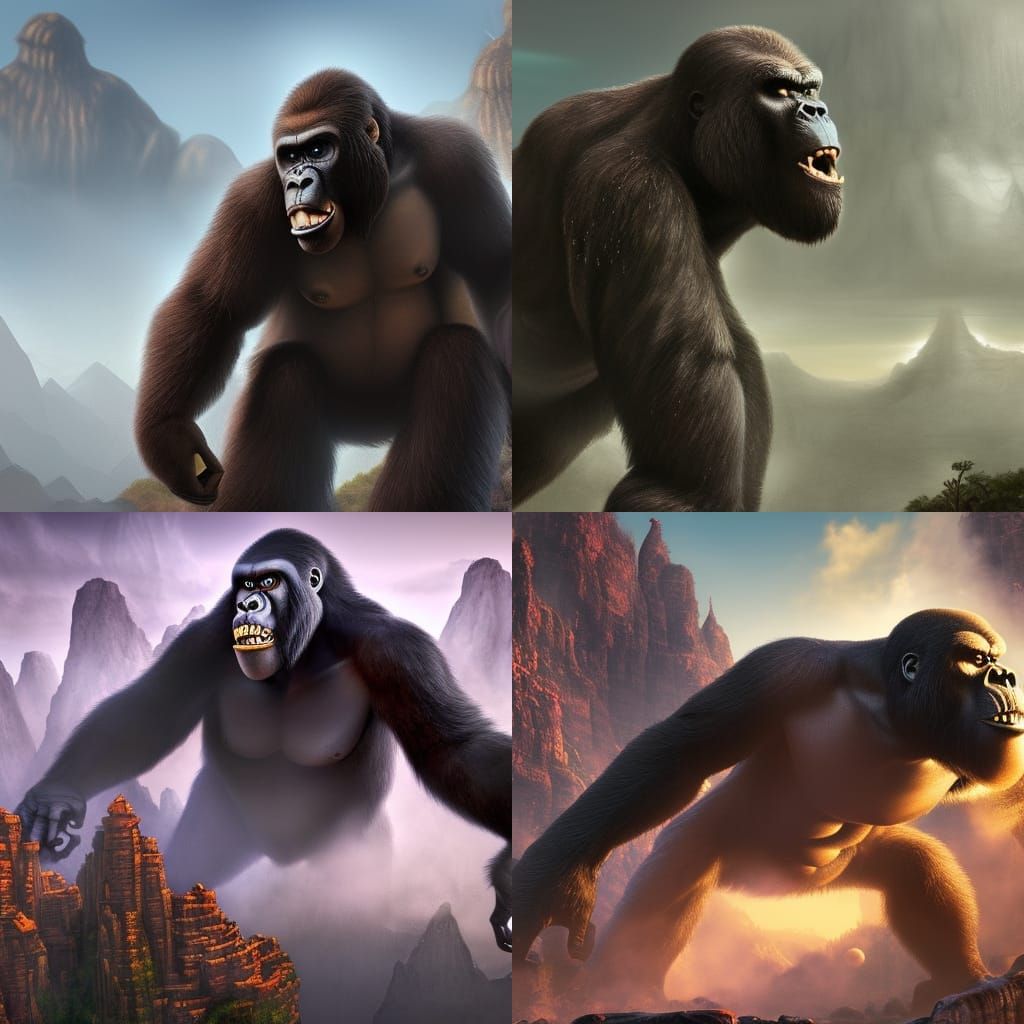 Detailed Matte Painting of King Kong