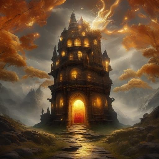 Magical Portal Book Reveals Ancient Castle with Dragon