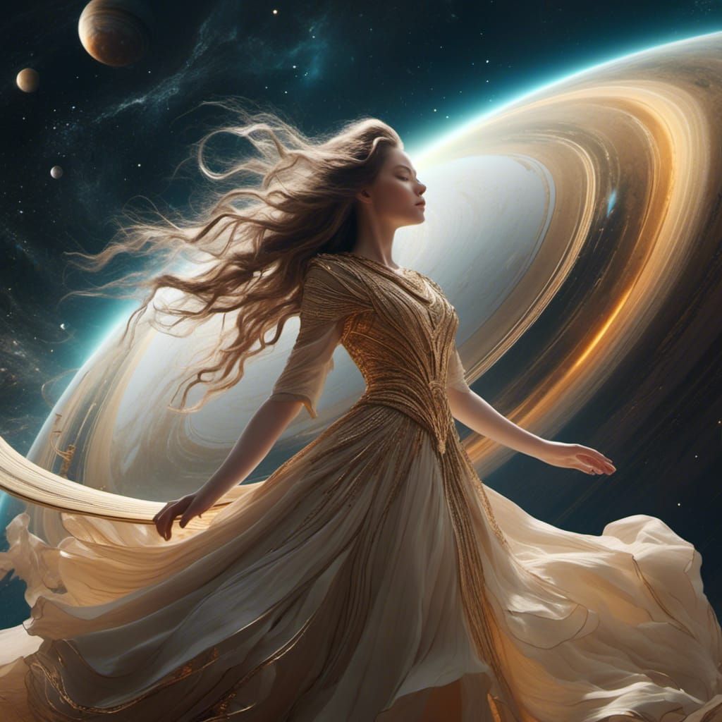 Goddess Dancing on Saturn's Rings