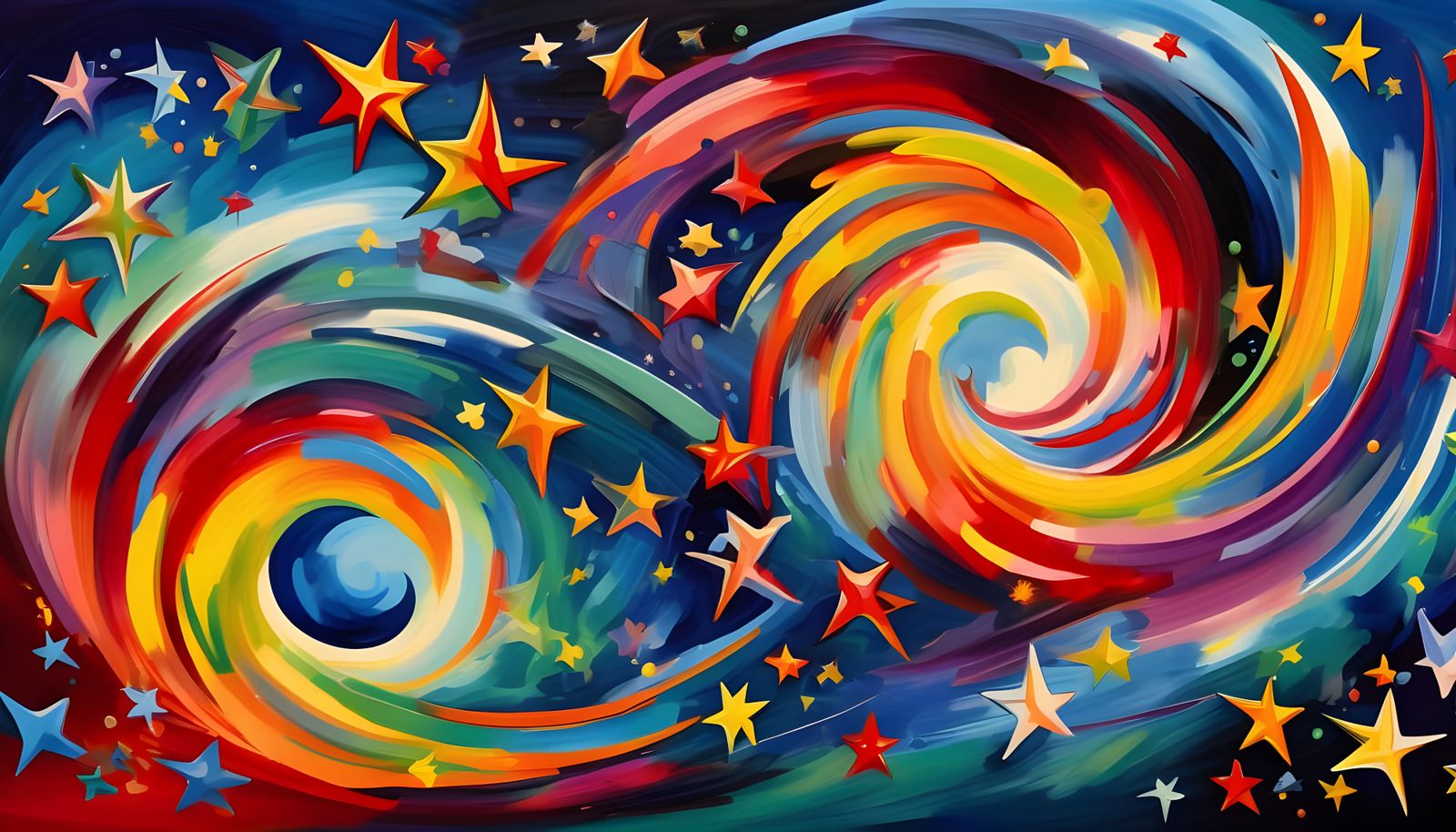 Cosmic Swirls: Kandinsky-Inspired Starscape