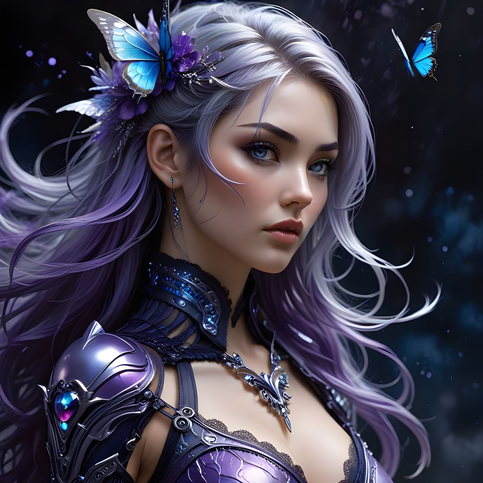 Violet Goddess of Wisdom in Ethereal Glory