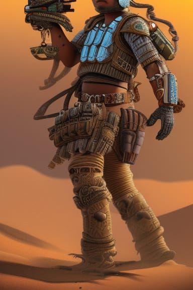 Desert Bounty Hunter: Detailed Digital Matte Painting