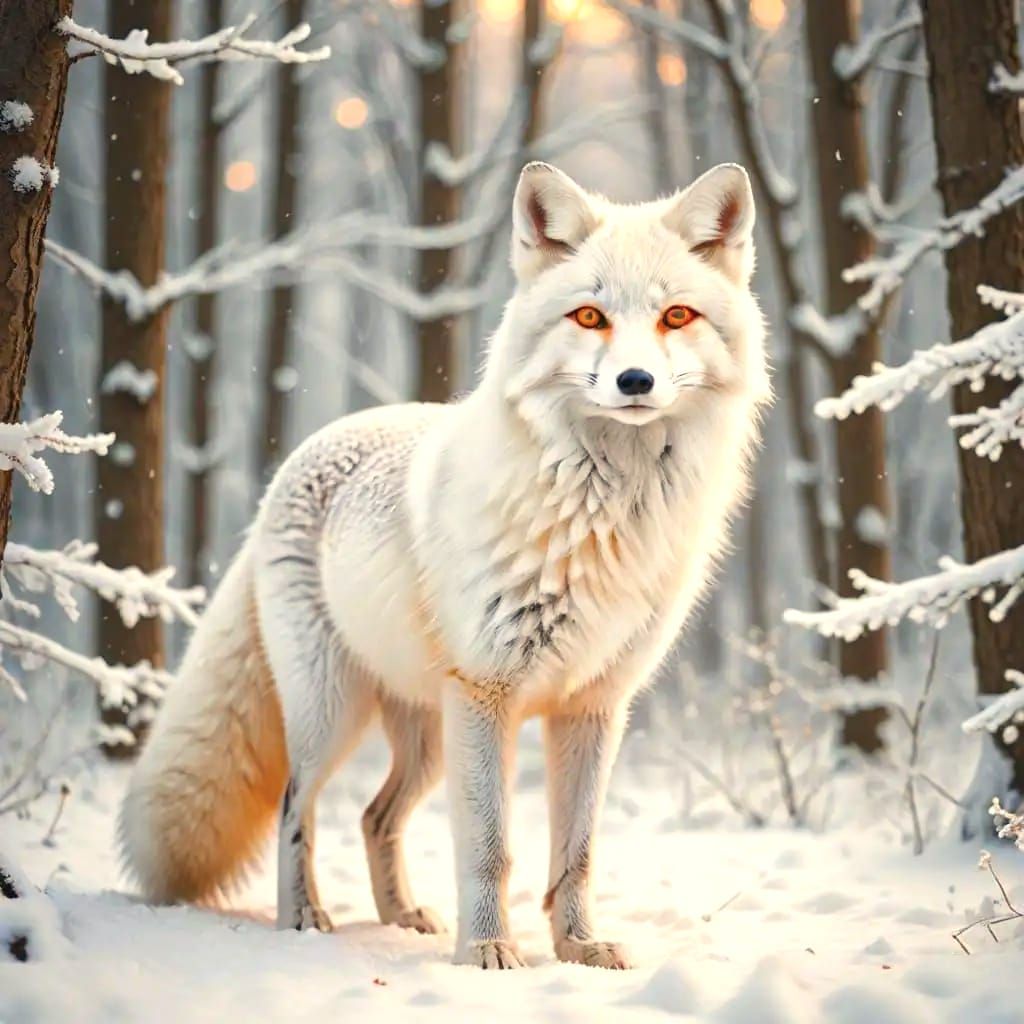 Winter Wonderland Fox in Soft Focus Digital Art