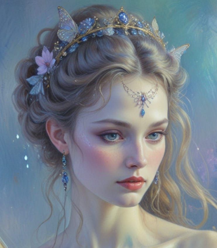 Fairy Queen in Pastel Sketch Style