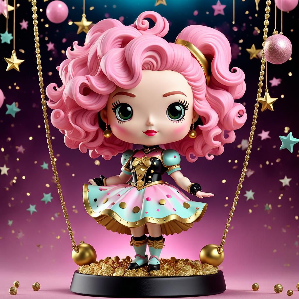 Harlequin girl bobblehead