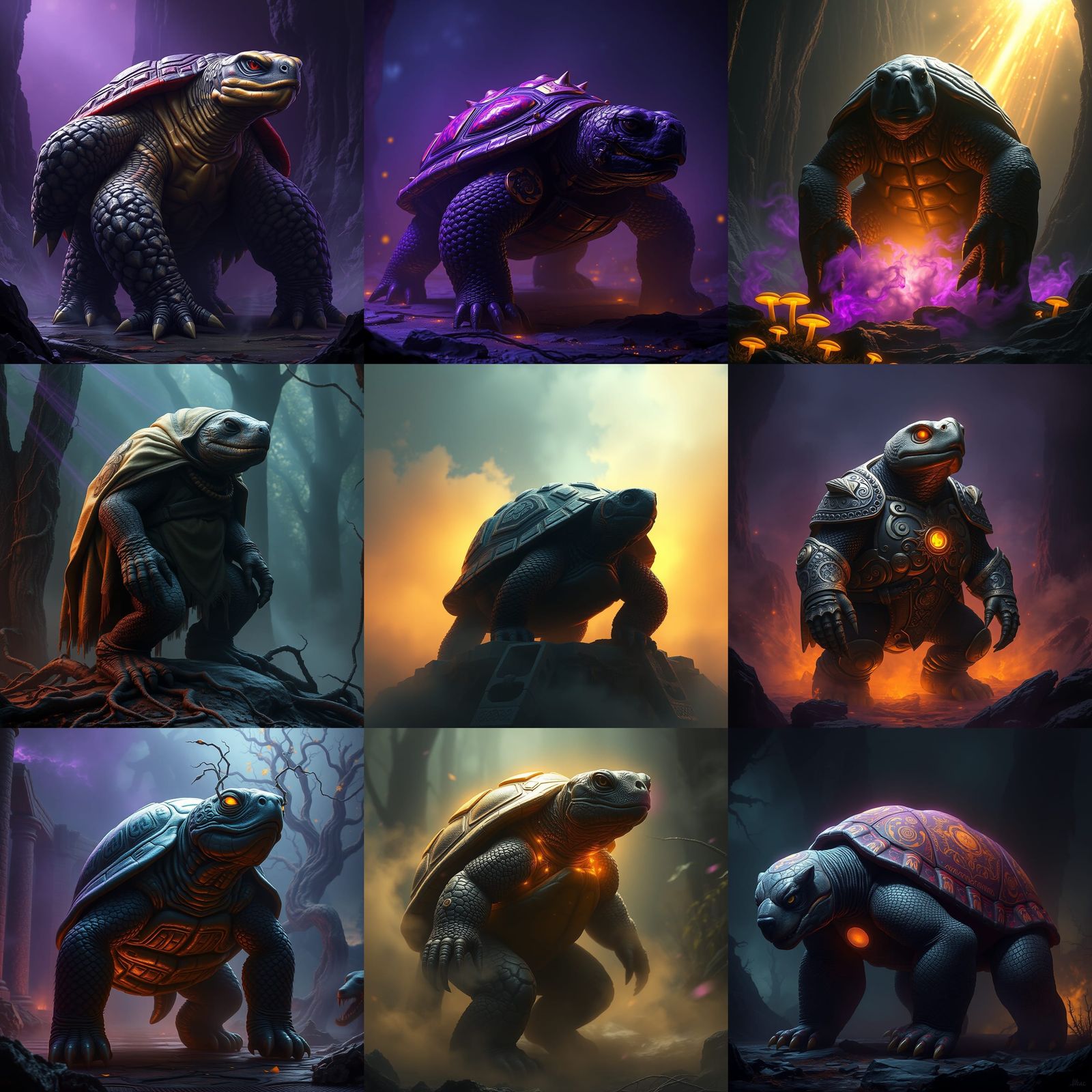 Turtle Bear Hybrid in Dark Fantasy Style