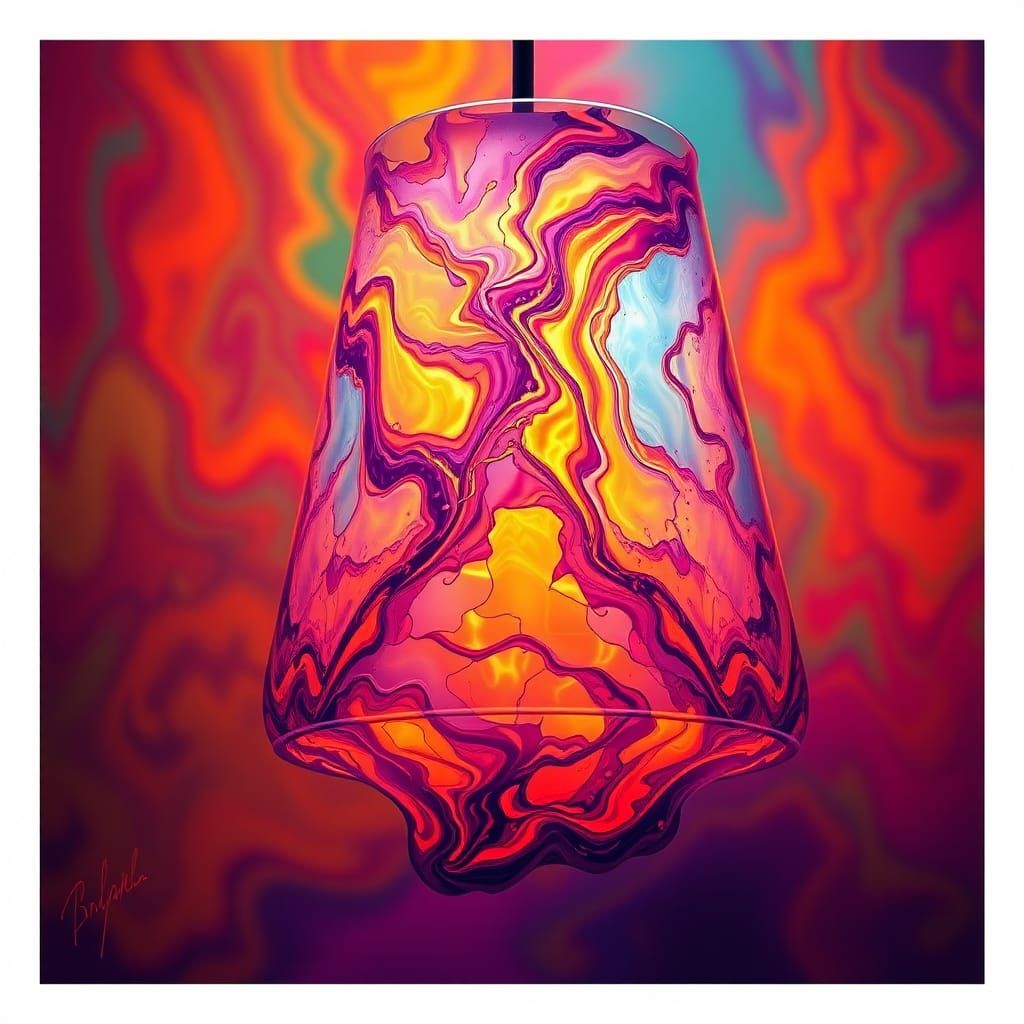 Mesmerizing Lava Lamp Shade in Splash Art Style