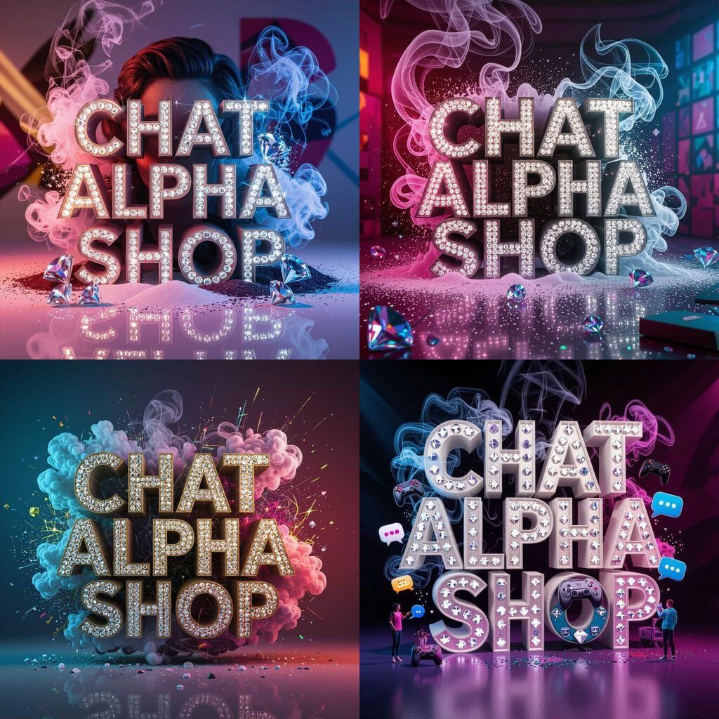 Volumetric Crystal Letters for Chat Alpha Shop