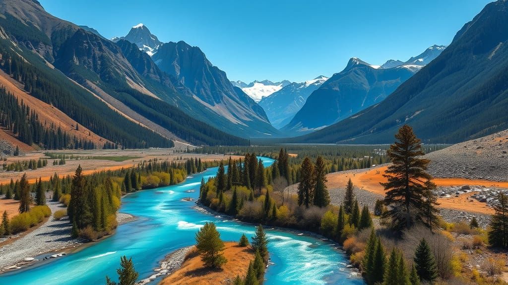 Turquoise Stream in Alcohol Ink Valley