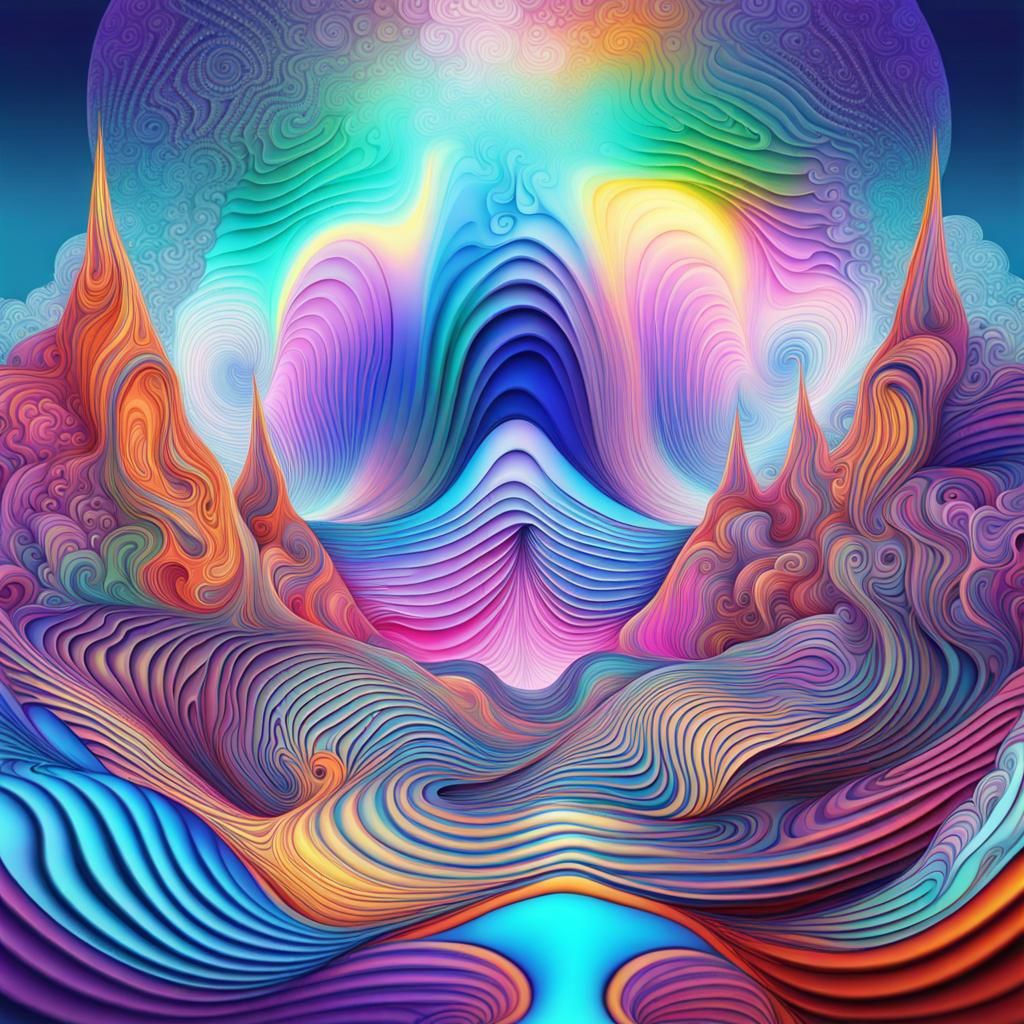 Psychedelic Cosmic Fractal Astral Illustration