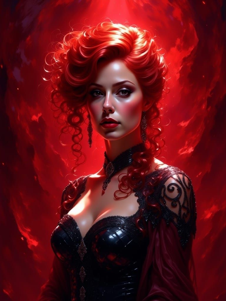 Lady in Leather and Lace: A Hyperrealistic Portrait