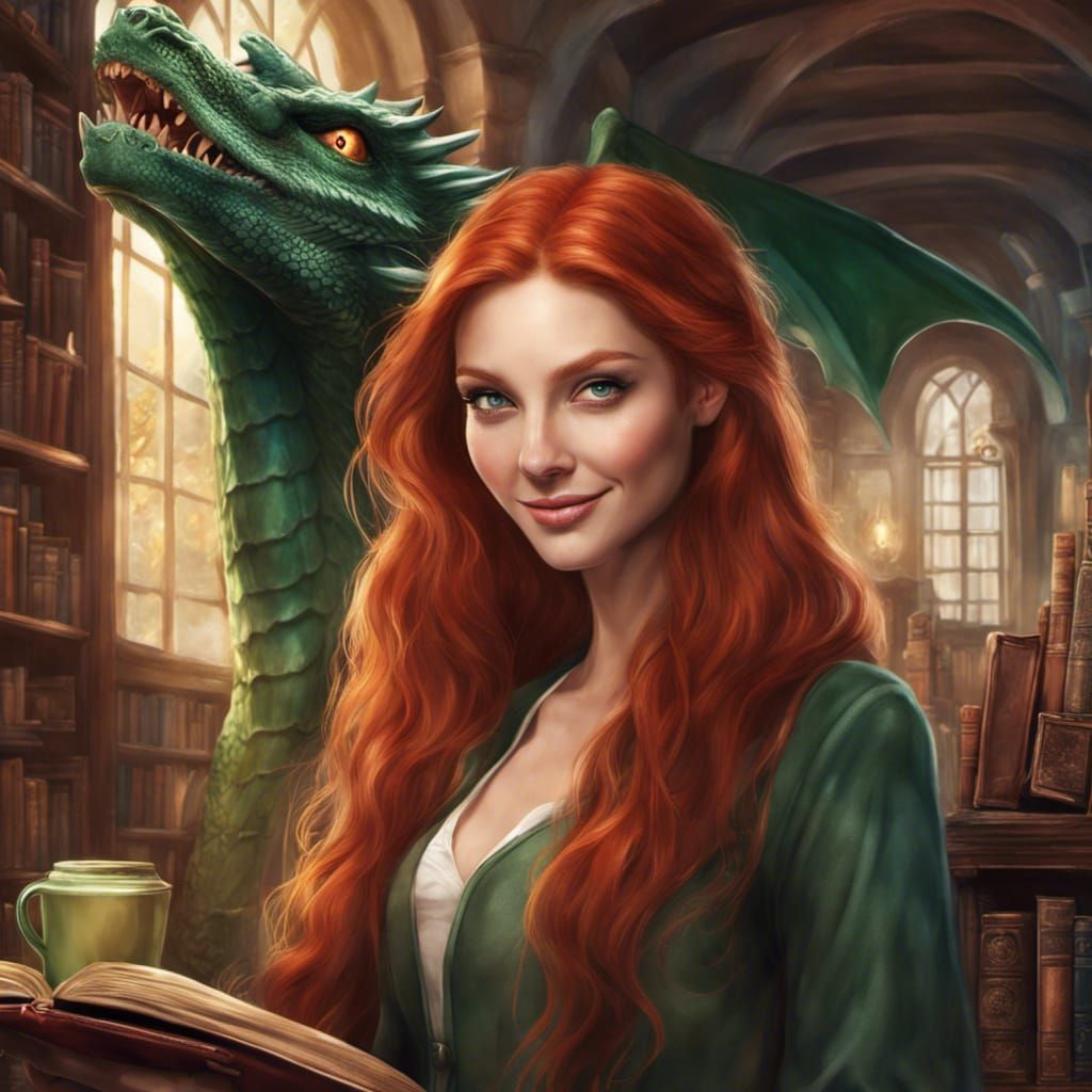 portrait of a extremely beautiful, flawless styled long red hair, nice smile emerald green eyes, a surreal uses an ipho...