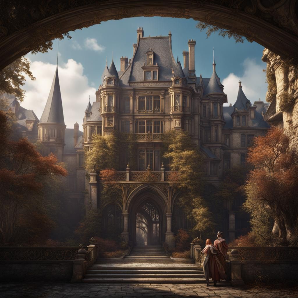 Detailed Matte Painting of a French Professor