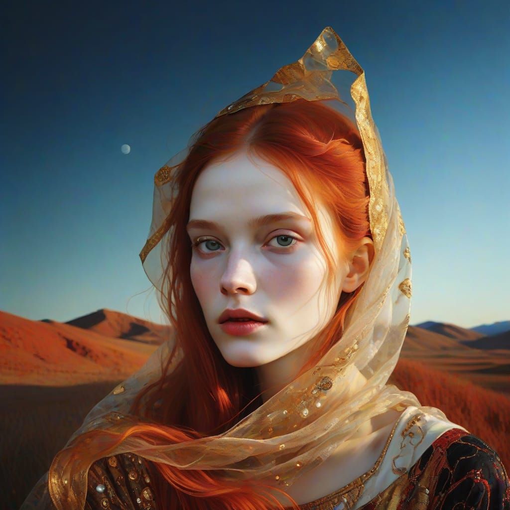 Elegant Portrait in the Style of Klimt