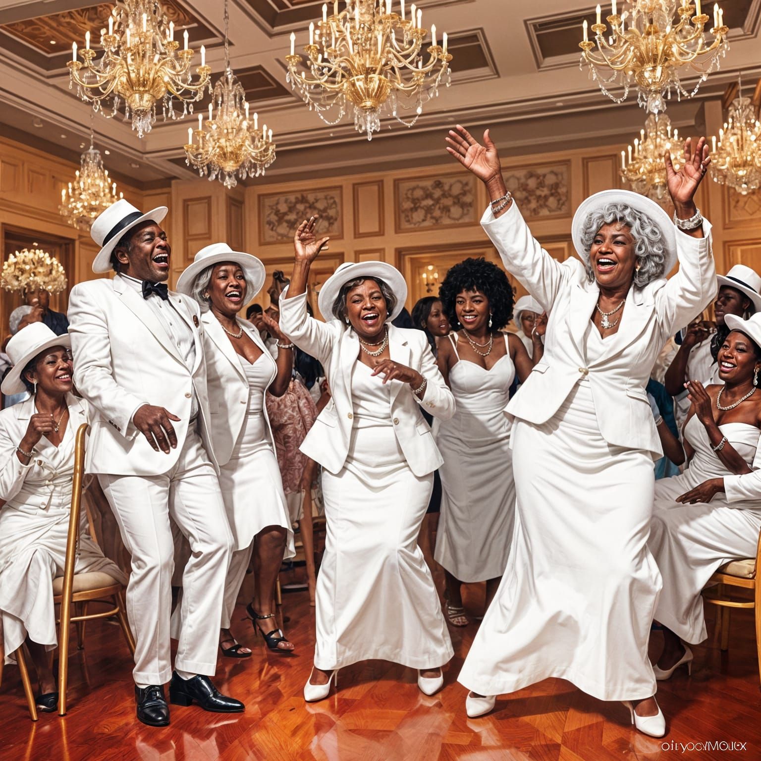 Elderly Black Dancers Get Up and Dance at All White Party in...