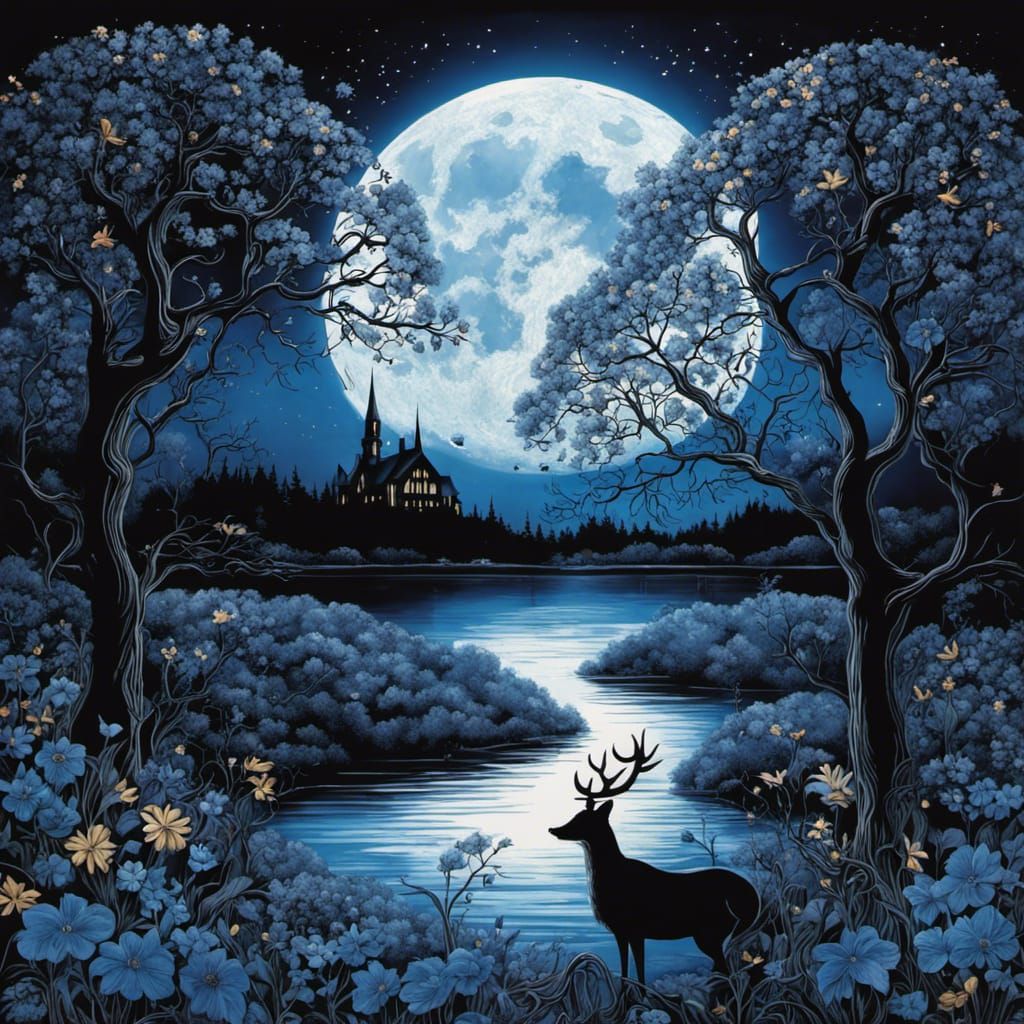 Gothic Moonlit Storm in Burton Style
