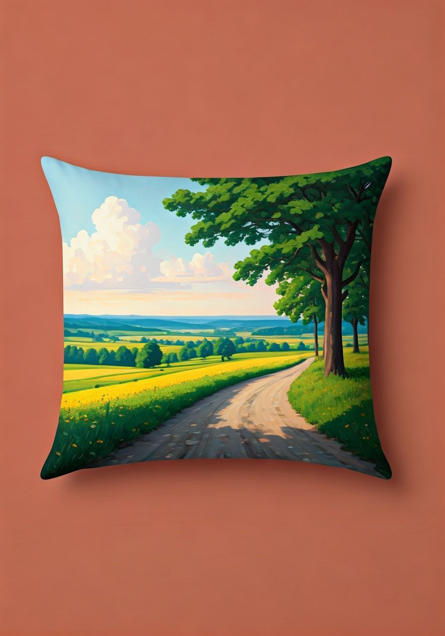 Surreal Landscape with Modern Art Elements