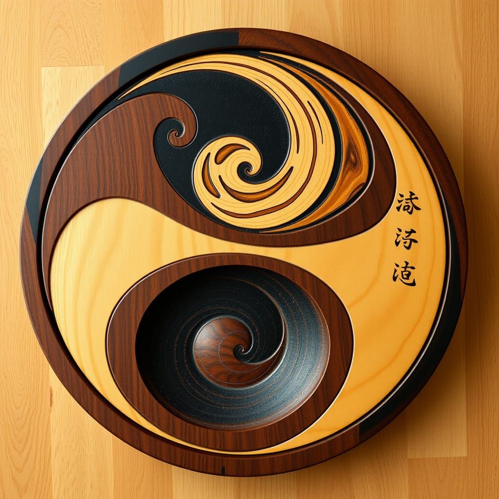 Exotic Wood Yin and Yang Lathe Art