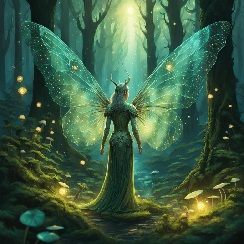 Mythical Being in Enchanted Forest: 3D Render