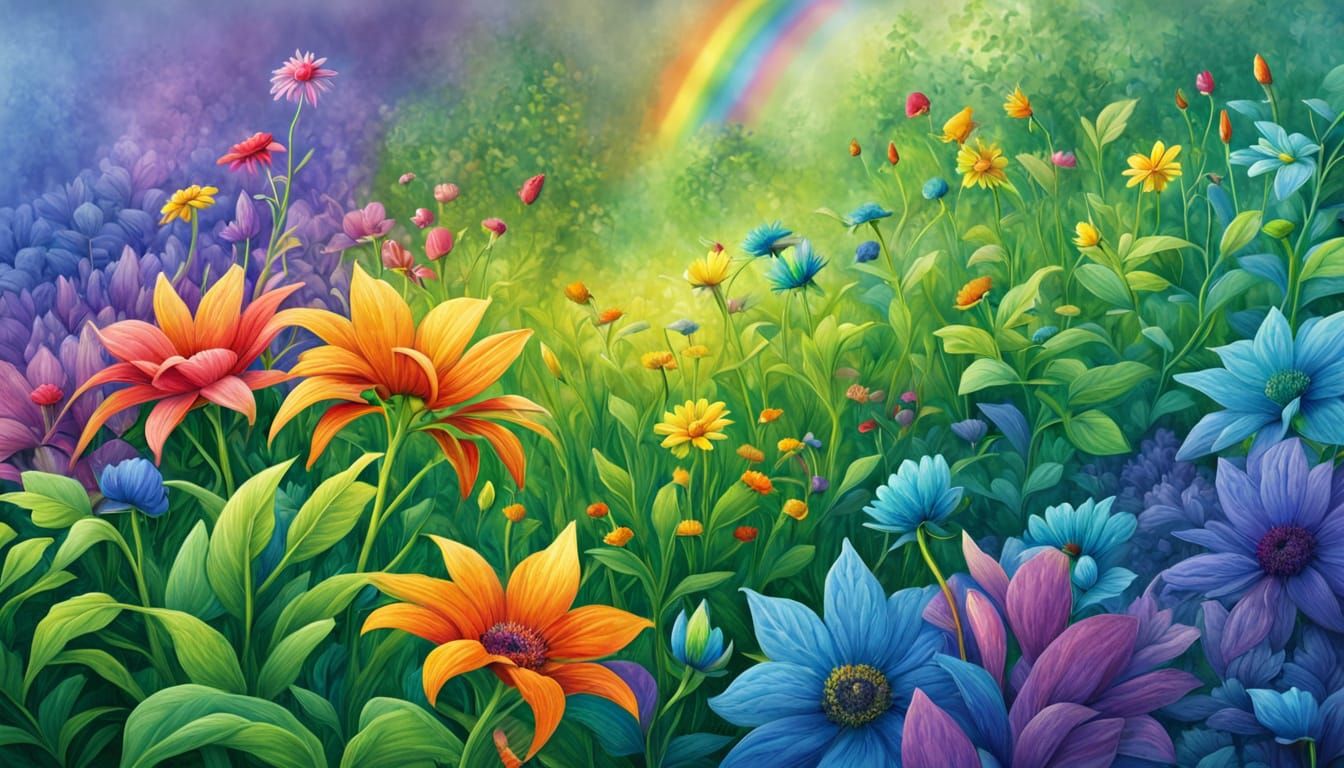 rainbow flower garden