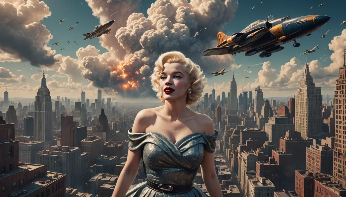 Marilyn Monroe Appears in City Sky
