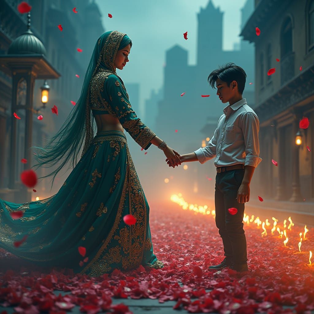 Arabian Woman Between Two Worlds