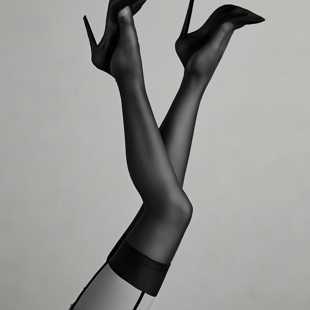Upside Down Stockinged Legs in Stilettos