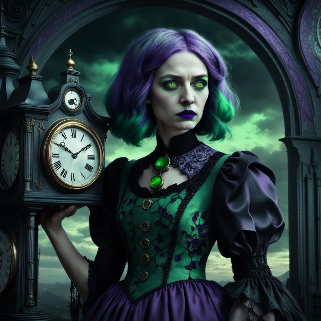 Gothic Witch in Dark Mystical Shadows