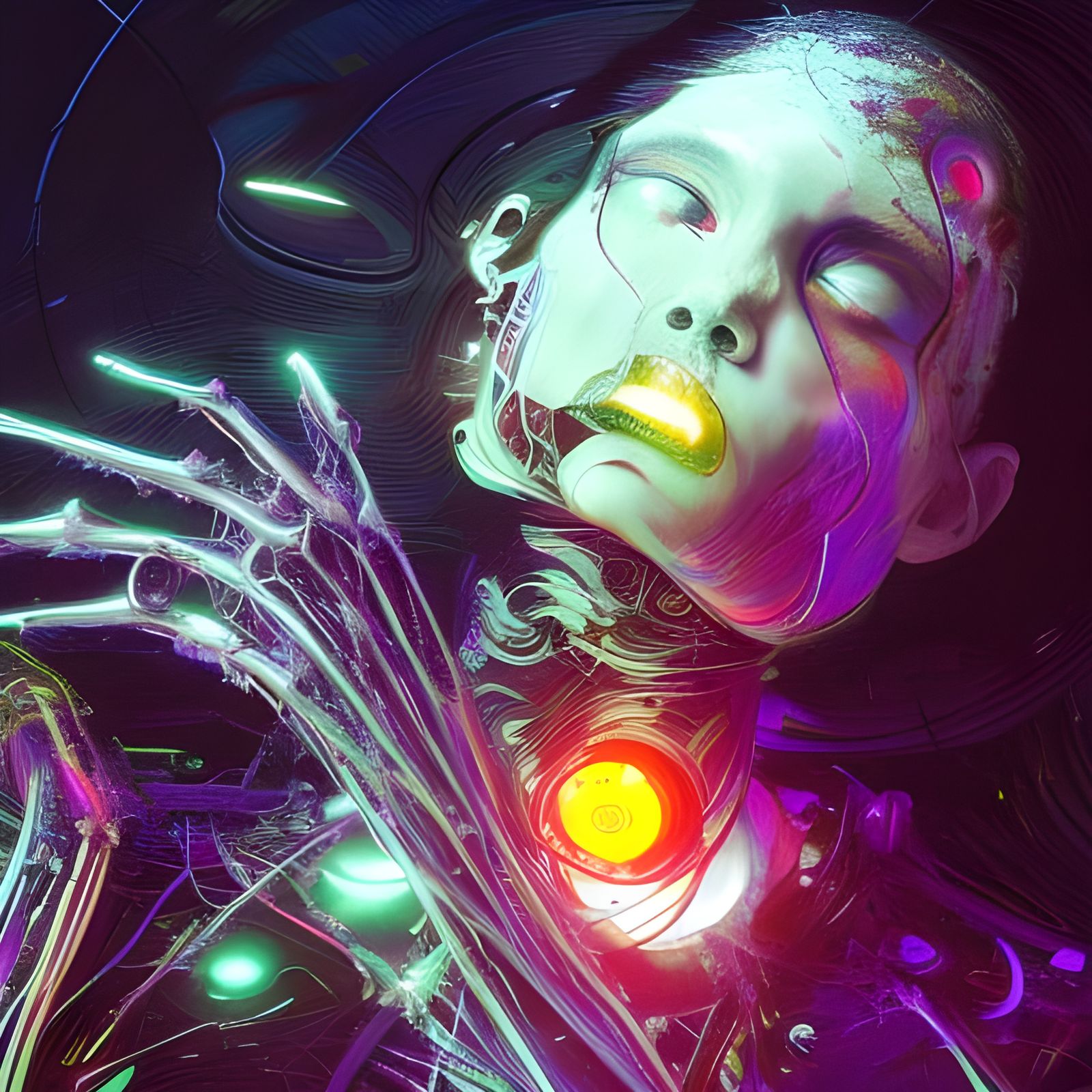 Glowing Neon Surrealism Inspired by Digital Artists