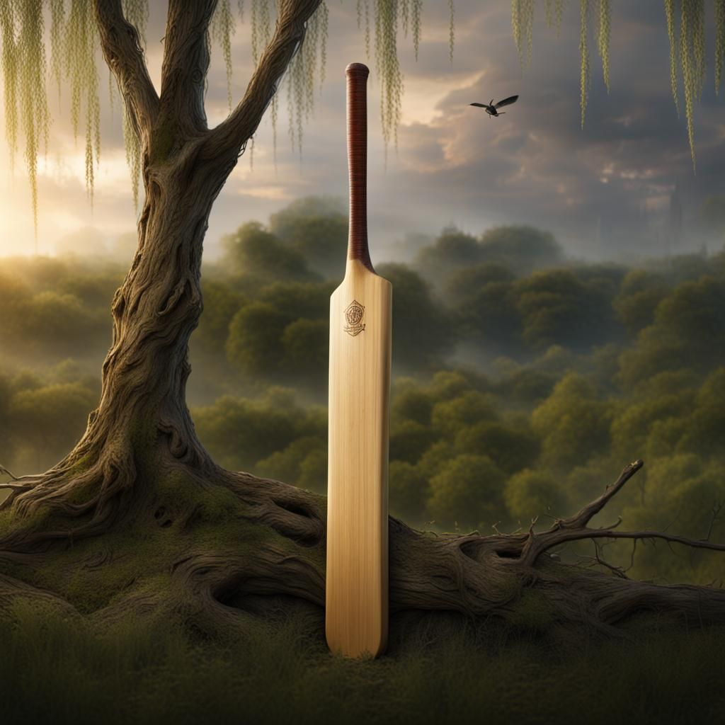 Willow Tree Cricket Bat: Digital Matte Painting