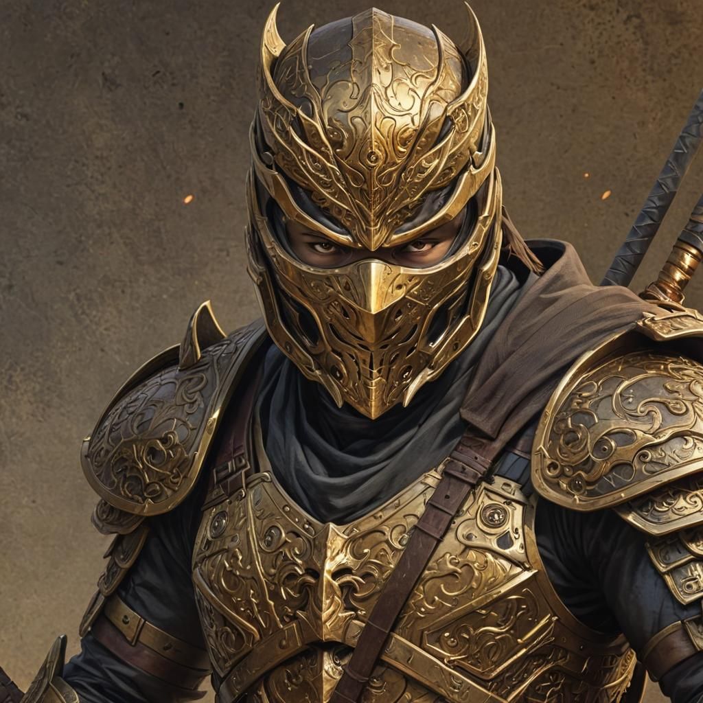 Heroic Shadow Ninja in Golden Armor