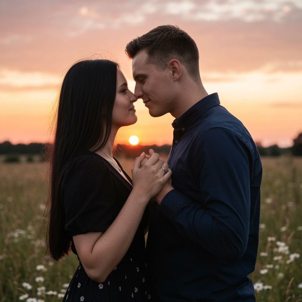 Impressionistic Couple Gazing at Sunset