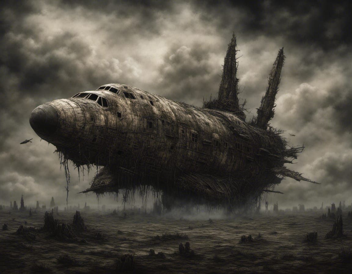 Abandoned Space Shuttle Drifting in Space