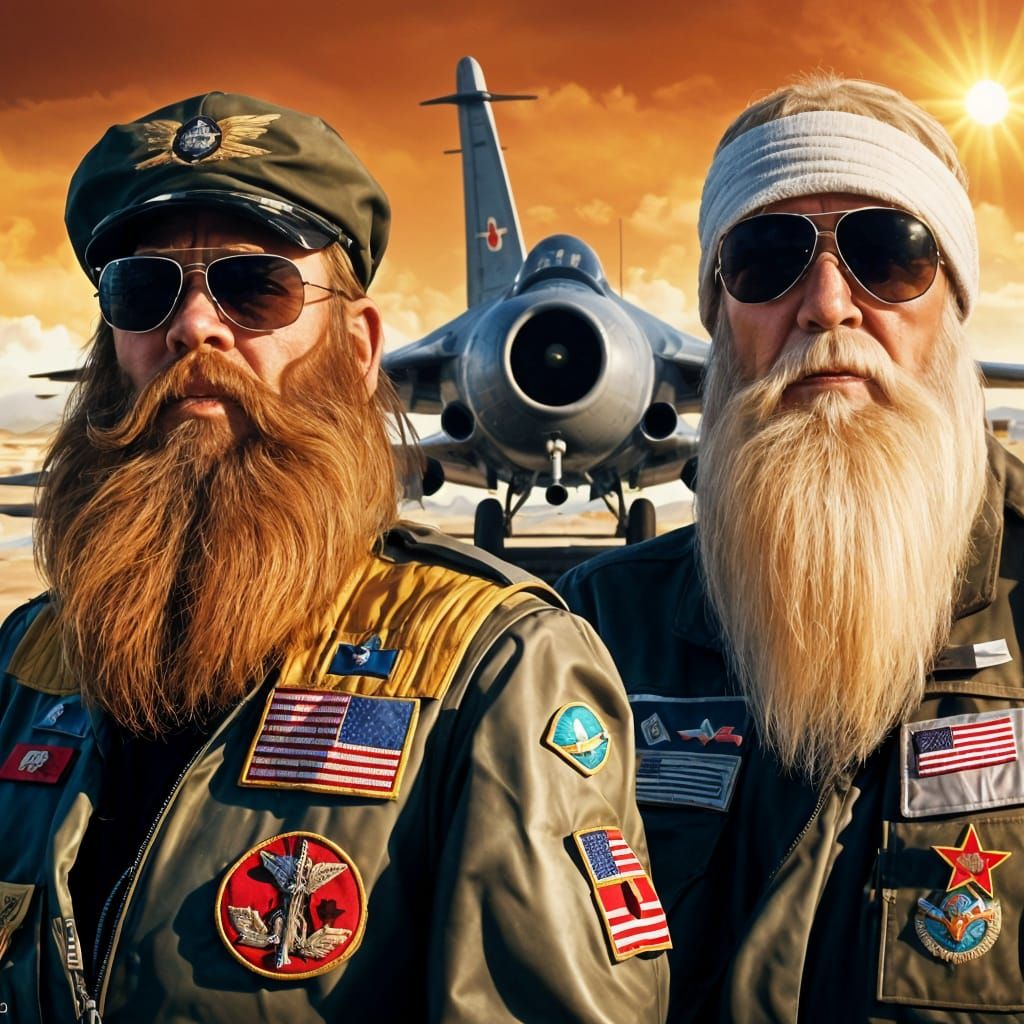 ZZ Top as Maverick and Goose in Digital Art