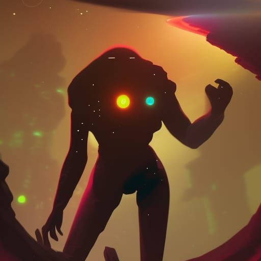 Futuristic Black Hole Figure in Sci-Fi Style