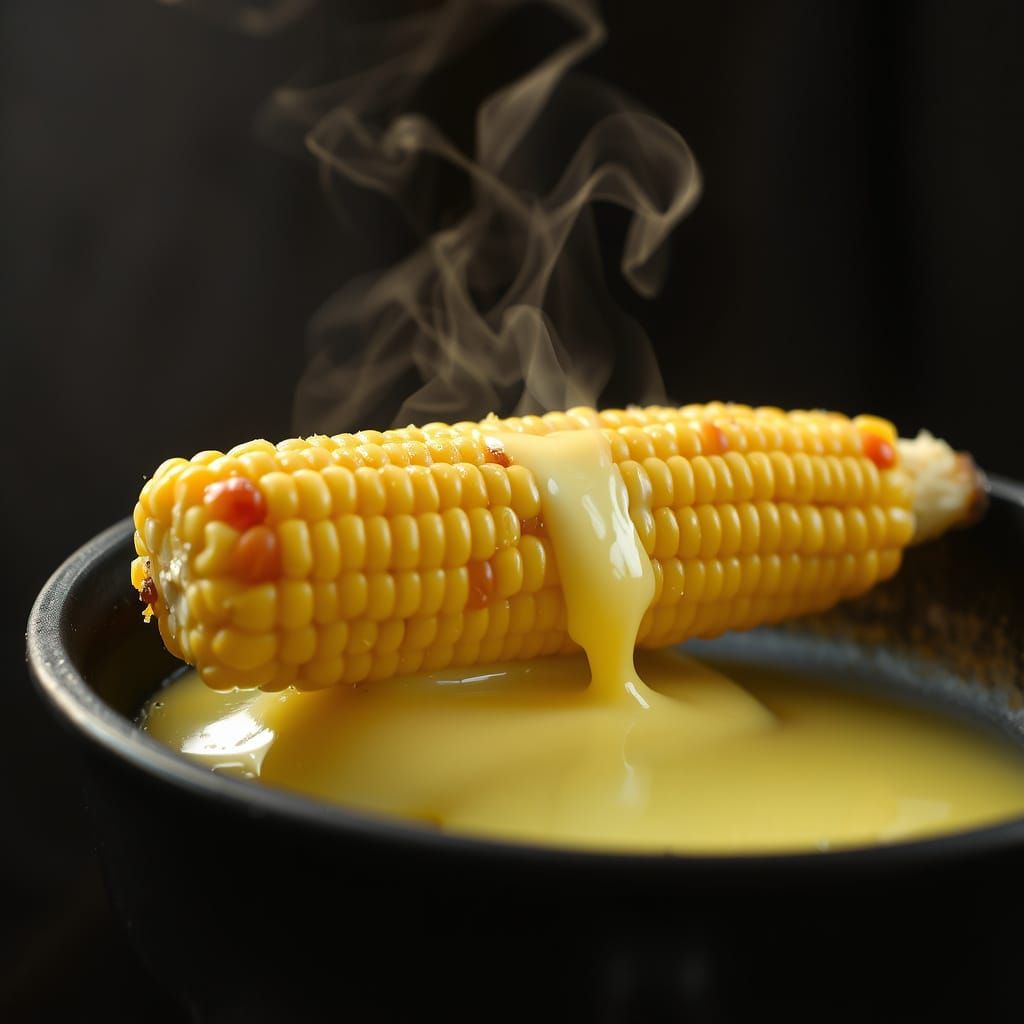 Butter Melting off Steaming Corn on the Cob