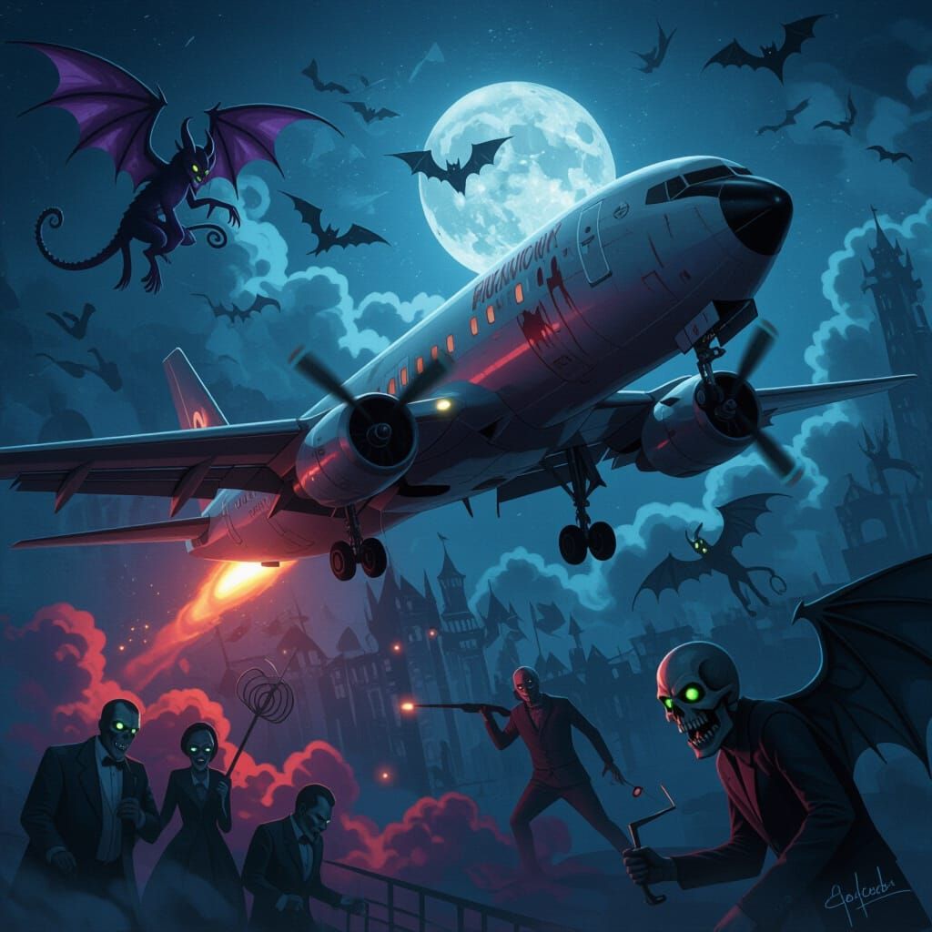 Fantastical Creatures on a Damned Night Flight