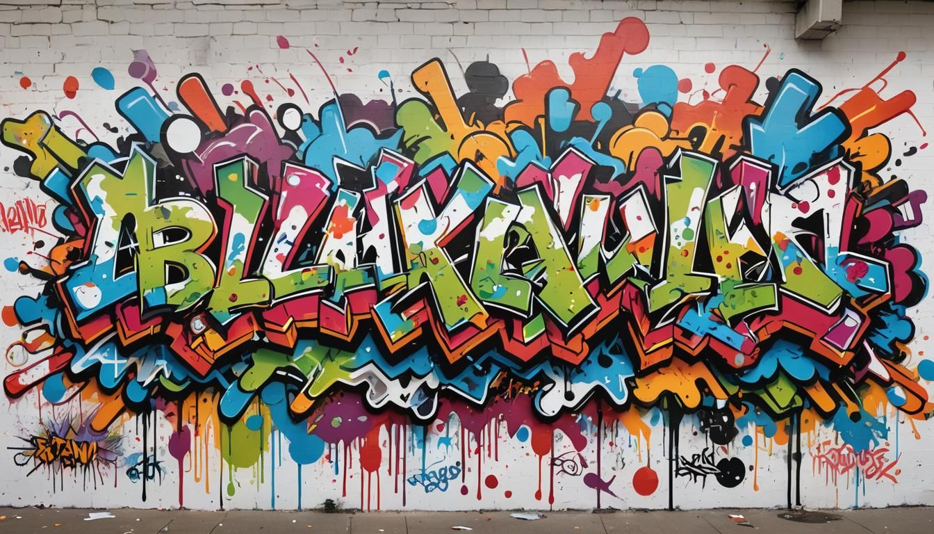 Colorful graffiti mural