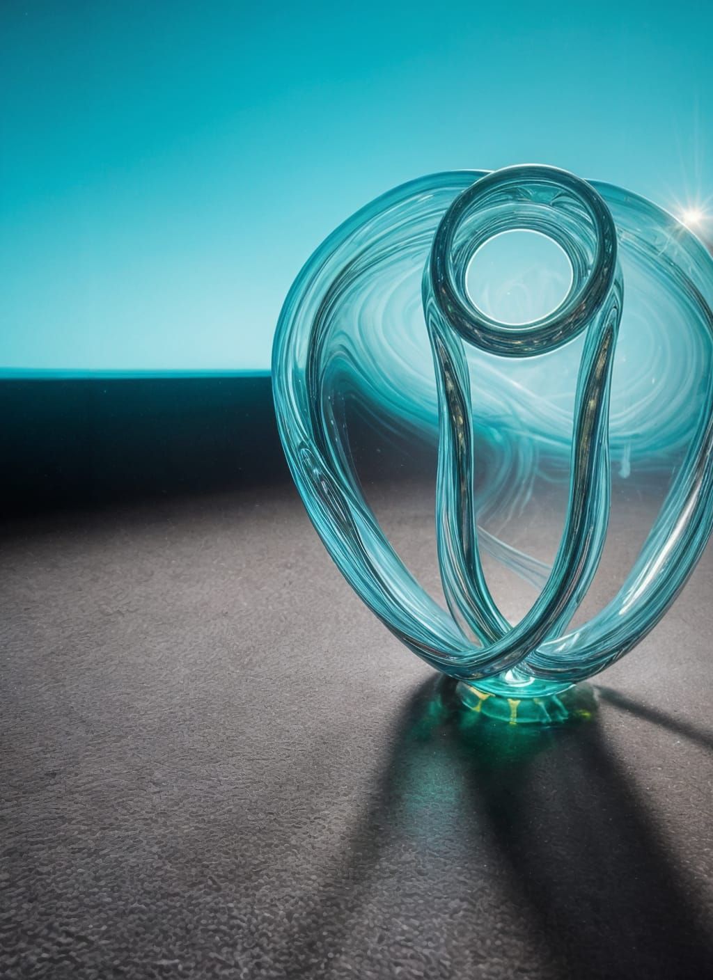 Iridescent Glass Klein Bottle in Radiant Light