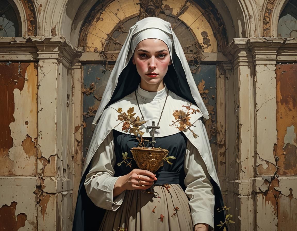 Nun in Italian Convent During World War 2