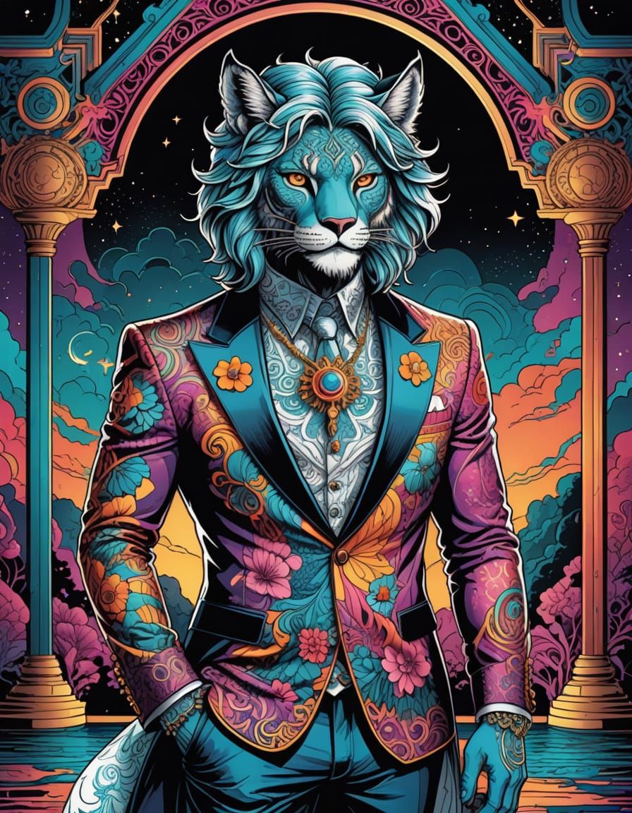 Supernatural Fashion Icon in Vibrant Comic Book Style